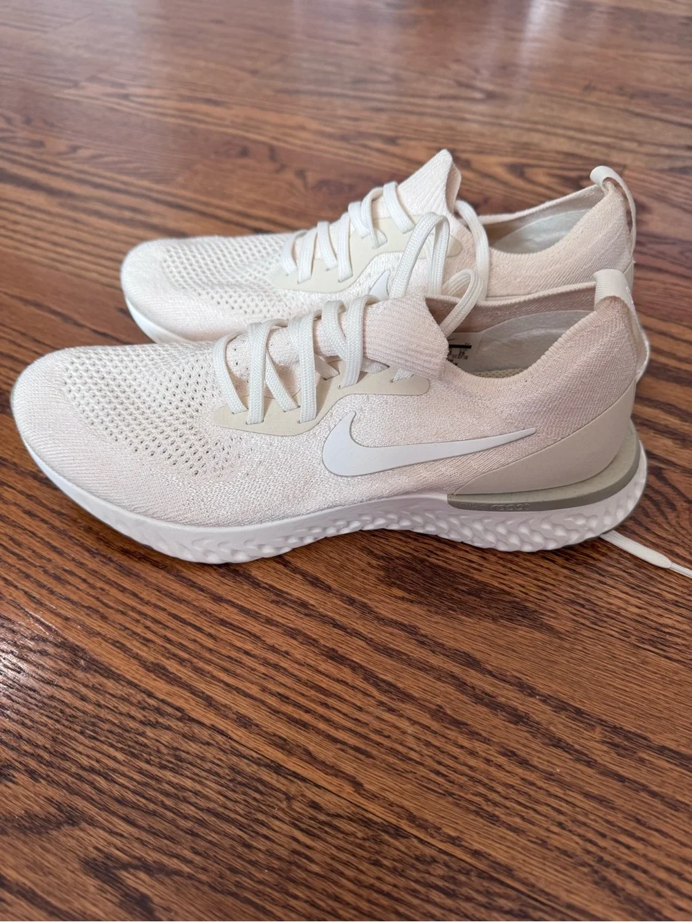 Nike Women’s Light Cream FlyKnit Epic Reacts Running Sneakers